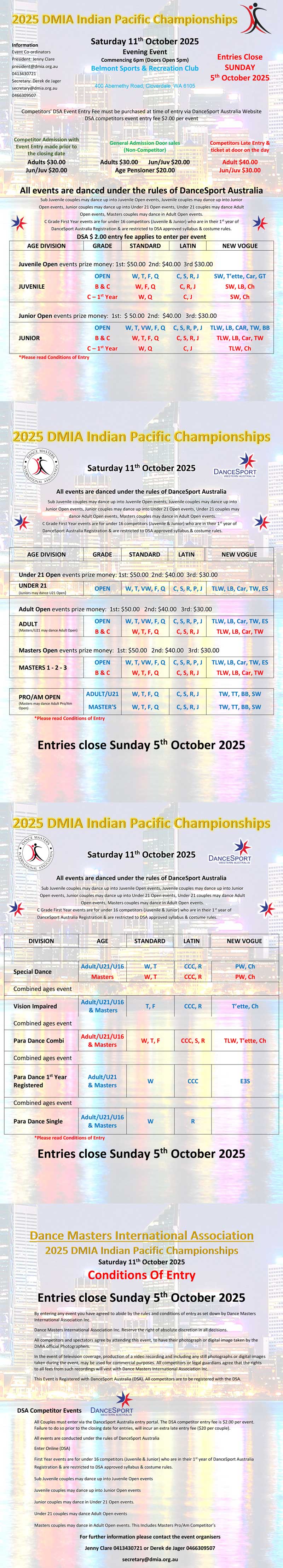 Syllabus for 2025 DMIA Indian Pacific DanceSport Championship