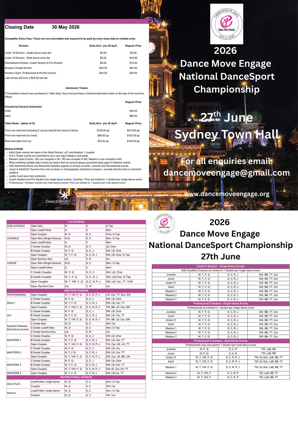 Syllabus for 2026 DME National DanceSport Championships
